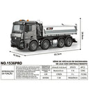 Carrinho De Controle Remoto Caminhão Basculante Huina 1536 1:14 com Luz e Som para Brincadeiras De Construção