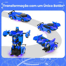 Carrinho de Controle Remoto Vira Robô com Luzes LED e Alta Resistência