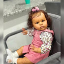 Boneca Reborn Bebê Samira Corpinho de Pano Bem Macio e Vestidinho de Princesa Encantador