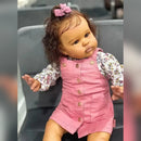 Boneca Reborn Bebê Samira Corpinho de Pano Bem Macio e Vestidinho de Princesa Encantador