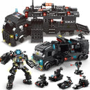 Blocos De Montar Missão Policial Brinquedo Educativo 585 peças