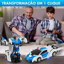 Carrinho de Controle Remoto Vira Robô com Luzes LED e Alta Resistência