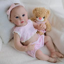 Boneca Reborn Bebê Safira Toque Fofinho e Kit com Mamadeira e Chupeta