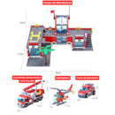 Blocos de Montar Estação de Bombeiros com Caminhão Carro e Helicóptero 756 Peças