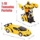 Carrinho de Controle Remoto Vira Robô com Luzes LED e Alta Resistência