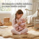 Boneca Reborn Bebê Safira Toque Fofinho e Kit com Mamadeira e Chupeta