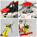 Blocos de Montar Helicóptero de Resgate Airbus Motor Giratório Brinquedo Educativo