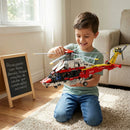 Blocos de Montar Helicóptero de Resgate Airbus Motor Giratório Brinquedo Educativo