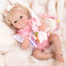 Boneca Reborn Bebê Nicole Banho Gostosinho que Acolhe e Olhinhos Azuis Doces e Atentos