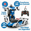 Carrinho de Controle Remoto Vira Robô com Luzes LED e Alta Resistência