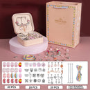Kit pulseiras infantil e Colares Encantadores com 60 Joias e Porta Joias