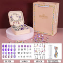 Kit pulseiras infantil e Colares Encantadores com 60 Joias e Porta Joias