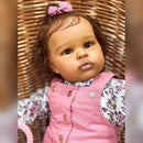 Boneca Reborn Bebê Samira Corpinho de Pano Bem Macio e Vestidinho de Princesa Encantador