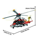 Blocos de Montar Helicóptero de Resgate Airbus Motor Giratório Brinquedo Educativo