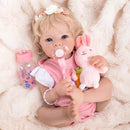 Boneca Reborn Bebê Nicole Banho Gostosinho que Acolhe e Olhinhos Azuis Doces e Atentos